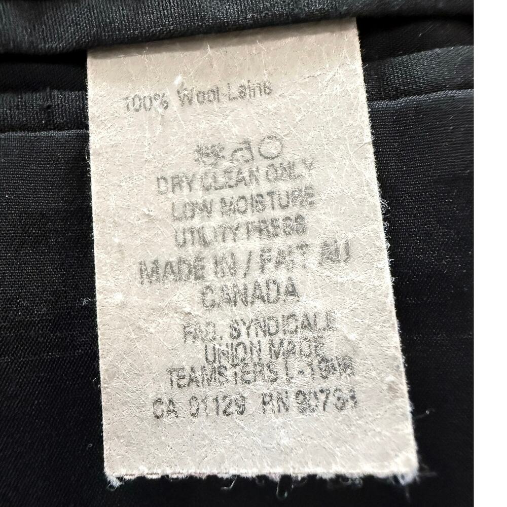 Vtg 90s Lauren Ralph Lauren 46R wool two-button suit jacket blazer charcoal. - Picture 9 of 9
